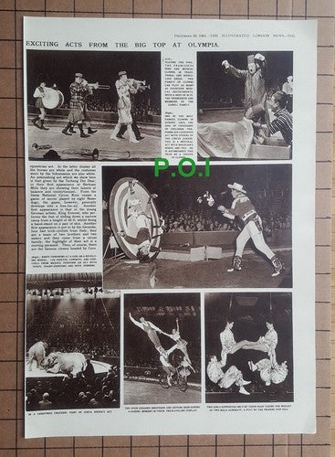 Bertram Mills Circus Olympia Rogana Rola Rola Monroe Francescos  - 1961 Article