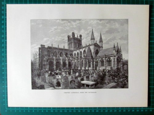 X1055) Chester Cathedral England - c.1895 Print