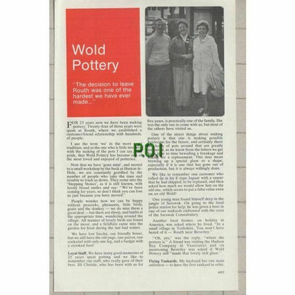 (C90) Wold Pottery Hutton Le Hole Dixon Jill Christie Routh   - 1979 Clip