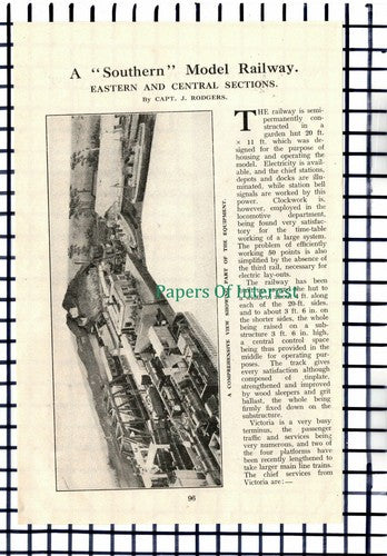(6674) Southern Railway Model Capt J Rodgers - 1930 Article