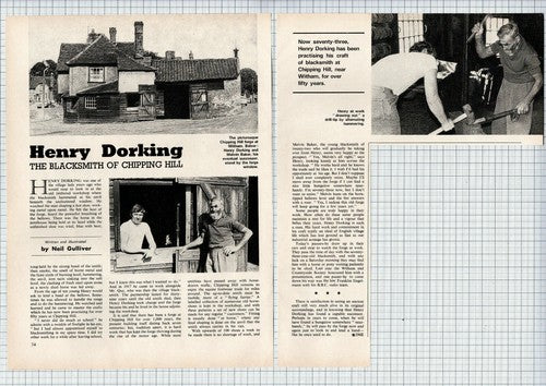 (5844) Henry Dorking Blacksmith of Chipping Hill Melvin Baker - 1972 Article
