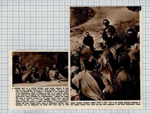 Tegelen Netherlands Passion Play - 1950 Clipping