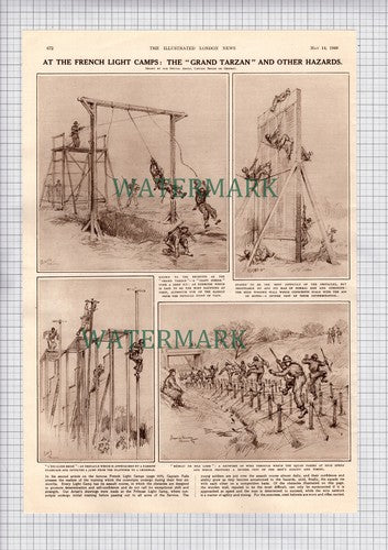 The French Light Camps Airborne Training French Army Cyril Falls - 1949 Article