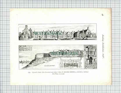 Palace Gate House Kensington / Plymouth Citadel  - 1898 Print / Cutting