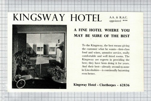 Kingsway Hotel Cleethorpes Lincolnshire -   1967 Advert