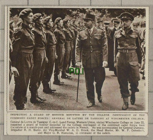 (C451) General De Lattre De Tassigny Winchester College Cadets Oakeshott 1949
