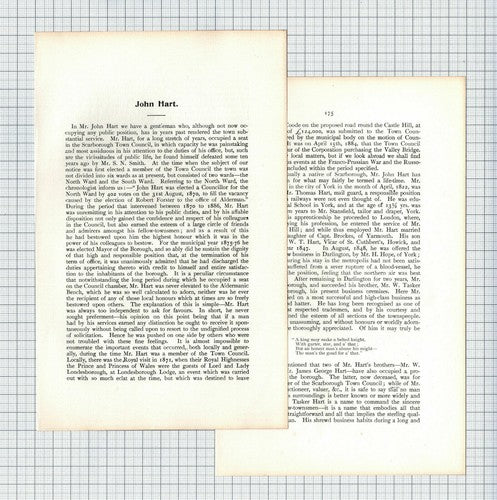(6385) John Hart  Scarborough Town Council - 1901 Article