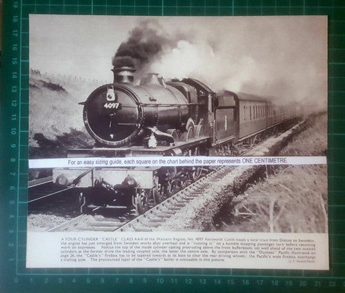 Railway Engine Castle Class 4-6-0 No 4097 Kenilworth Castle - 1950s Cutting