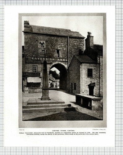 Cartmel Tower Cavendish Arms / Holker Hall  -  c.1930s Book Print