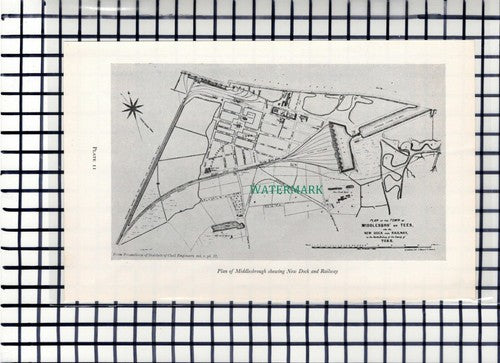 C6561) HWF Bolckow   Middlesbrough New Dock & Railway  -  1960s Book Print