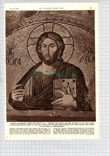 Church Of The Chora Constantinople Istanbul Byzantine Mosaics - 1951 Article