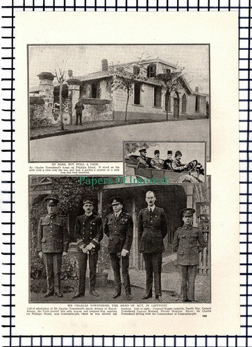 X1321) Sir Charles Townshend Kut el Amara World War One Boggis - c.1918 Cutting