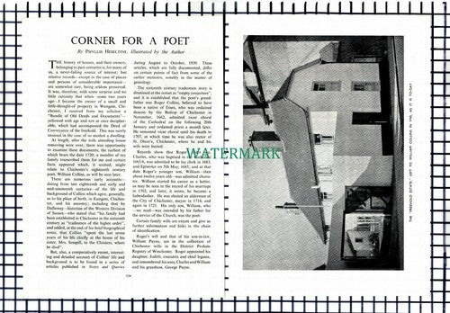 William Collins Poet Westgate Chichester Phyllis Heseltine -1955 Article / Print