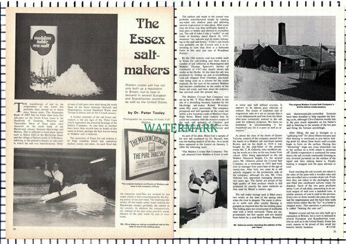 (7138) Maldon Crystal Salt  Makers Cilve Osborne - 1975 Article
