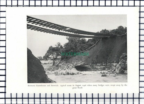 C6738) Granthouse Berwick Flood / Ayton Railway Embankment - 1950 Cutting