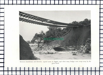 C6738) Granthouse Berwick Flood / Ayton Railway Embankment - 1950 Cutting