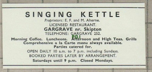 (C548) El Castillo Skipton / Singing Kettle Gargrave Aherne -  c.1960s Cutting