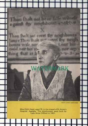 C7349) Miss Edith Head St Anne's Hospital Appleby - 1978 Cutting