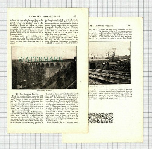 TRURO Cornwall Railway Station - 1909 Article / Print