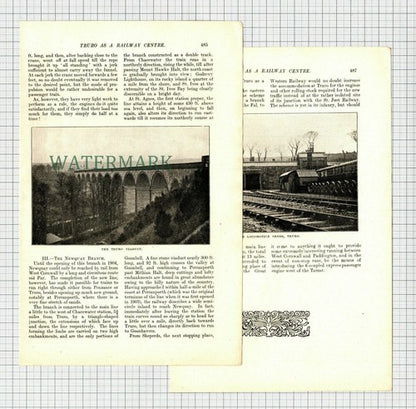 TRURO Cornwall Railway Station - 1909 Article / Print