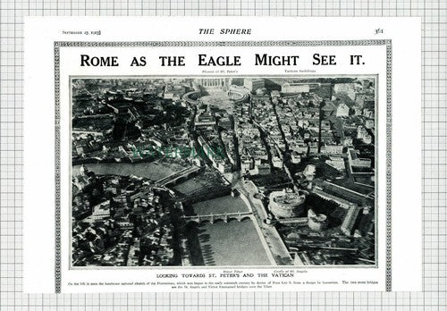 (6927) Rome From The Air - 1913 Cutting