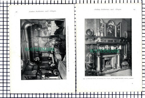 (8240) University Gardens Glasgow - 1902   Two Double-Sided Book Prints