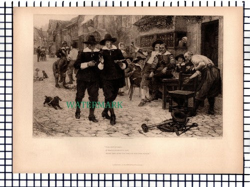 X1534) Charles W Bartlett James Dobie   - 1891 Print  / Etching