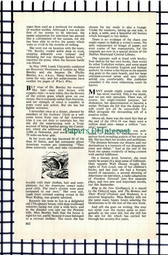 (7007) Phyllis Bentley Yorkshire Writer  - 1971 Small Article
