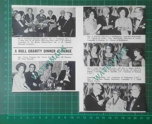 (47) Hull Charity Dinner JM Cherrett Trevor Pearson Reid-Smith -  1966 Cutting