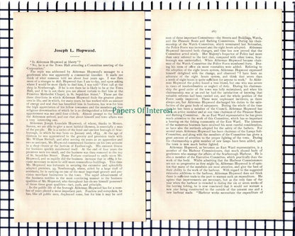 (6562) Alderman Joseph Lonsdale Hopwood Scarborough  - 1901 Article
