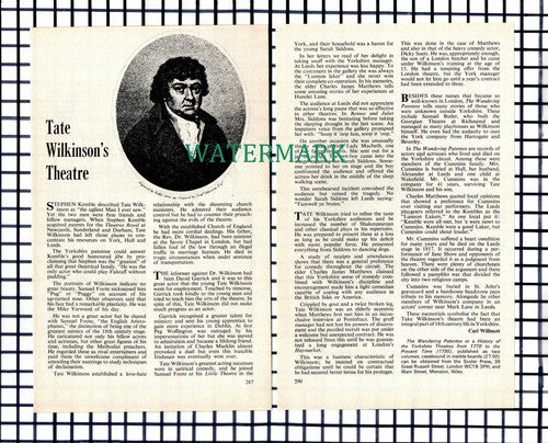 (8045) Tate Wilkinson -  1974 Small Article