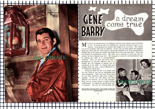 Gene Barry Actor - c.1955 Article
