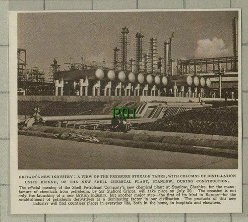 (C582) Shell Petroleum Chemical Plant Stanlow Cheshire  - 1949 Cutting