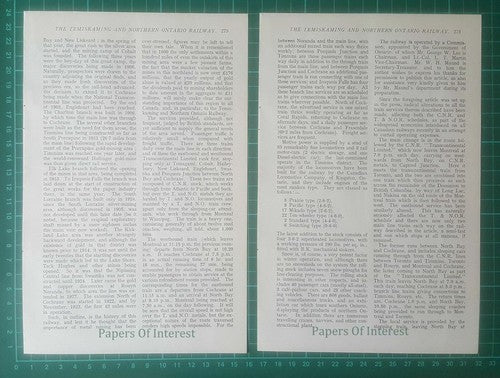 The Temiskaming & Northern Ontario Railway Canada  -1932 Article