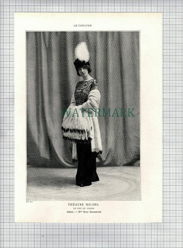 X1767) Mlle BETTY DAUSSMOND Actress Theatre Michel - 1910 Print / Cutting