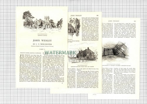 John Wesley Epworth Lincolnshire Methodism - 1903 2-Part Article