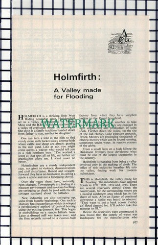 C6973) Holmfirth Yorkshire Floods Wylbert Kemp - 1973  Article