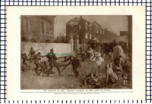 X1346) Senlis France World War One WW1 - c.1918 Cutting/Illustration