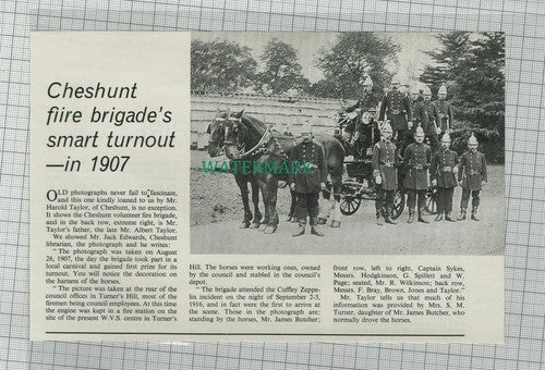 C1692) Cheshunt Fire Brigade Harold Taylor James Butcher G Spillett -1967 Clip