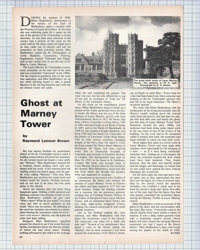 (5579) Layer Marney Tower Ghost  Raymond Lamont Brown - 1975 Article