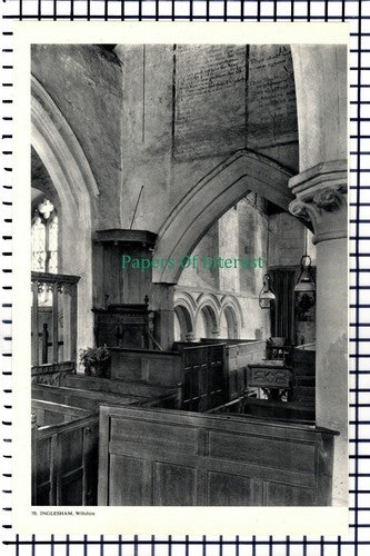 (7005) Inglesham Church Wiltshire  - 1950s Book Print