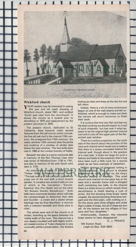 Wickford Church Essex  - 1983 Clipping / Print