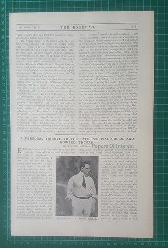 X1025) Percival Gibbon Edward Thomas  Mrs Joseph Conrad - 1930 Article
