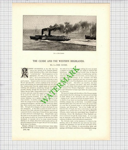 River Clyde Robert Walker  - Three Part Article From 1891