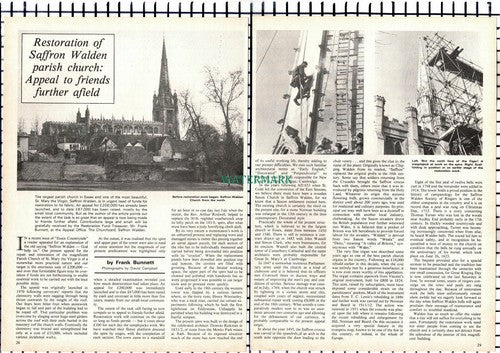 Saffron Walden Church Appeal Mr Frank Bunnett - 1976 Article / Print