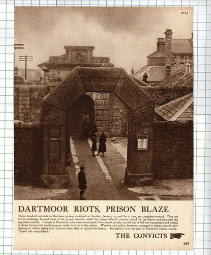 Dartmoor Prison Riots O'Donovan - 1938 Article / Print