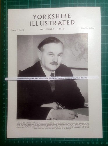 Lawrence Roger Lumley 11th Earl of Scarborough  - 1952 Cutting