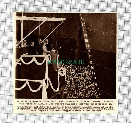 C2292) Tanker Ship BRITISH MARINER Harland & Wolff Launch - 1948 Clip