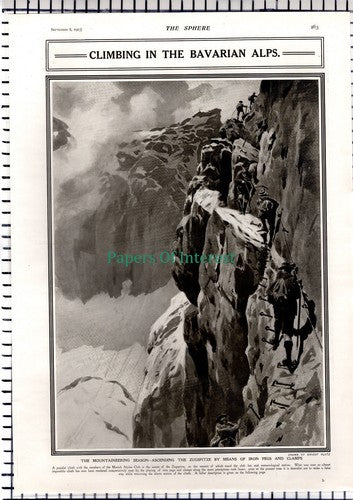 The Munich Alpine Society Zugspitze Bavarian Alps Germany  Platz  - 1913 Article