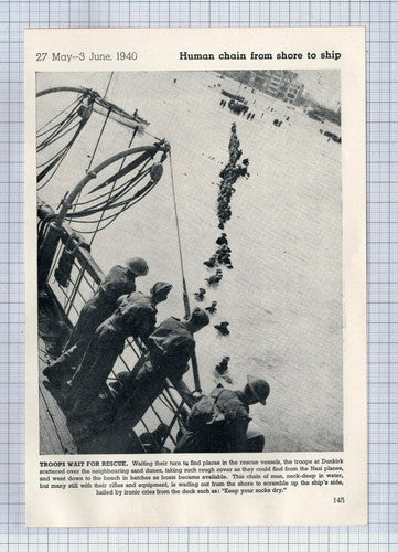 (5766) Dunkirk Troops Form Human Chain Waiting For Rescue - c.1946  Clip